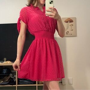 Justify Small Hot Pink Buttoned Up Front Sundress